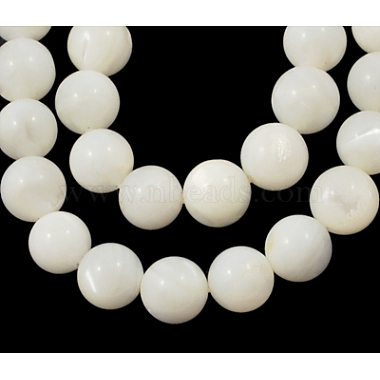 3mm White Round White Shell Beads