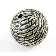 Antique Acrylic Beads, Ball, Antique Silver Plated Color, 20mm in diameter, 20mm thick, hole: 3mm, 120pcs/500g(PC208Y)