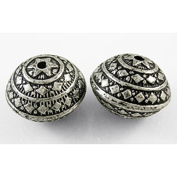 Antique Acrylic Beads, Rondelle, Antique Silver Plated Color, 21.5mm in diameter, 16mm thick, hole: 3mm, 140pcs/500g