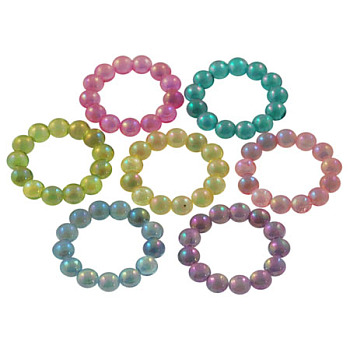 Opaque Acrylic Beads, AB Color, Rondelle, Mixed Color, 14.5mm in diameter, 3mm thick, hole: 9mm, about 2500pcs/500g
