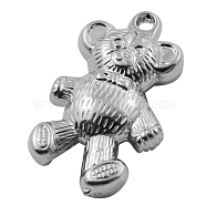 CCB Plastic Pendants, Bear, Nickel Color, 36mm long, 20mm wide, 8mm thick, hole: 2mm(PCCBH-80Y)