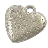 CCB Plastic Pendants, Heart, Nickel Color, about 25mm long, 23.5mm wide, 5mm thick, hole: 3mm(PCCBH285Y)