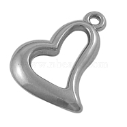 CCB Plastic Pendants, Heart, Antique Silver Color, 22mm long, 17mm wide, 3mm thick, hole: 2mm(PCCBH309Y)