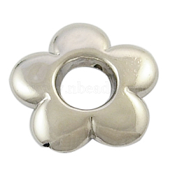 CCB Plastic Flower Bead Frames, Nickel Color, about 20mm in diameter, 4mm thick, hole: 1.5mm(PCCBH287Y)