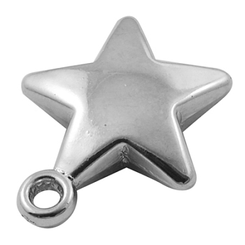 CCB Plastic Pendants, Star, Nickel Color, 22.5mm long, 19mm wide, 5.5mm thick, hole: 2.5mm
