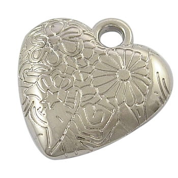 CCB Plastic Pendants, Heart, Nickel Color, about 25mm long, 23.5mm wide, 5mm thick, hole: 3mm