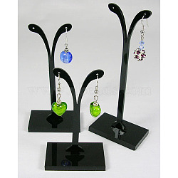 Plastic Earring Display Stand, Jewelry Display Rack, Jewelry Tree Stand, 3cm wide, 5cm long, 7.9~12cm high(PCT017-052)