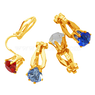 Brass Clip on Earrings, Golden Color, about 8.5mm wide, 18mm long(PFE005-G)