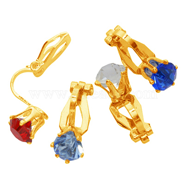 Brass Clip on Earrings(PFE005-G)-1
