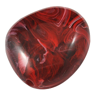 Acrylic Beads, Imitation Gemstone, Dark Red, about 30mm long, 25mm wide, 11mm thick, hole: 3mm, about 92pcs/500g(PGB045Y-1)