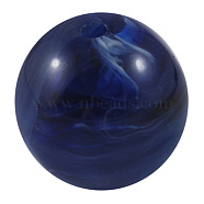 Acrylic Imitation Gemstone Beads, Round, Dark Blue, 20mm in diameter, hole: 3mm, about 113pcs/500g(PGB282Y-12)