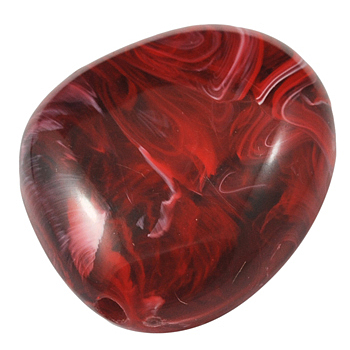 Acrylic Beads, Imitation Gemstone, Dark Red, about 30mm long, 25mm wide, 11mm thick, hole: 3mm, about 92pcs/500g