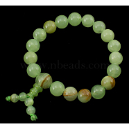 Mala Bead Bracelet, Natural Jade, about 6cm inner diameter, Beads: about 10mm in diameter(PJBR003-27)