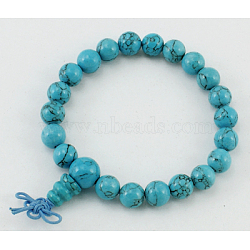 Mala Bead Bracelet, Turquoise, about 6cm inner diameter, Beads: about 8mm in diameter(PJBR002C2)
