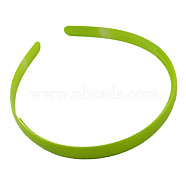 Plain Plastic Hair Band Findings, with Teeth, Green, 8mm wide(PJH103Y-7)