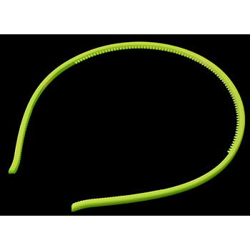 Plain Acrylic Hair Band Findings, with Teeth, Yellow Green, 105mm, 4mm wide, 12pcs/bag