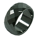 Faceted Hematite Wide Band Ring(PJR036)-1