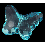 Transparent Acrylic Beads, Faceted Butterfly, Deep Sky Blue, 22x18x9mm, Hole:1.6~1.8mm, about 257pcs/500g(PL405Y-14)