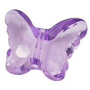 Transparent Acrylic Beads, Butterfly, Blue Violet, about 29mm long, 23mm wide, 12mm thick, hole: 2mm, about 113pcs/500g(PL404Y-11)