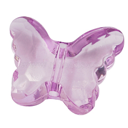 Transparent Acrylic Beads, Butterfly, Medium Orchid, about 29mm long, 23mm wide, 12mm thick, hole: 2mm, about 113pcs/500g(PL404Y-10)