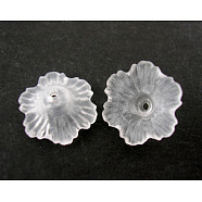 Transparent Acrylic Beads, Frosted, Flower, Clear, 11x4.5mm, Hole: 1mm, about 3800pcs/500g, the wholesale of PL561(PL561)