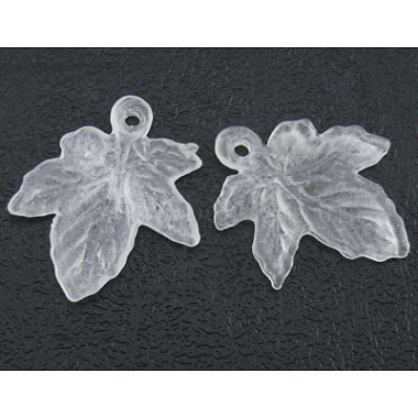 18mm White Leaf Acrylic Pendants