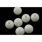 Opaque Acrylic Beads, Round, White, Size: about 4mm in diameter, hole: 1mm, about 14000pcs/500g(PL681-3)