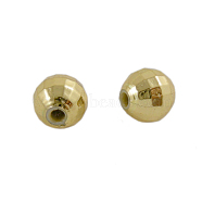 Acrylic Beads, Faceted, Round, Golden Plated, about 6mm wide, 6mm long, hole: 1mm, about 5000pcs/500g(PL643-1G)