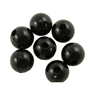 Opaque Acrylic Beads, Round, Black, Size: about 8mm in diameter, hole: 1.5mm, about 2000pcs/500g(PL683-4)