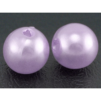 Imitation Pearl Acrylic Beads, Dyed, Round, Lilac, 4x3.5mm, Hole: 1mm, about 18100pcs/pound
