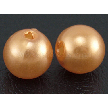 6mm Orange Round Acrylic Beads