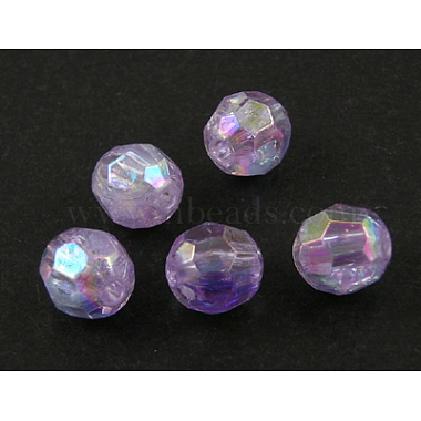 6mm Violet Round Acrylic Beads
