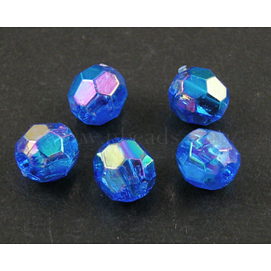 6mm Blue Round Acrylic Beads