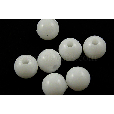 4mm White Round Acrylic Beads