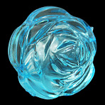 Transparent Acrylic Beads, Flower, Pale Turquoise, 13.4mm in diameter, 11.3mm thick, hole: 2mm, about 550pcs/500g(PL713Y-3)