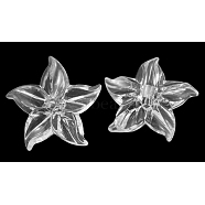 1-Hole Transparent Acrylic Flower Sewing Shank Buttons, Clear, 31mm in diameter,  11.3mm thick, hole: 2.8mm, about 195pcs/500g(PL707Y-1)