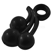 Acrylic Cherry Pendants, Black, 18.5mm long, 10mm wide, 5.5mm thick, hole: 3mm, about 1428pcs/500g(PL716Y-13)