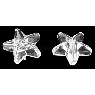 Transparent Acrylic Beads, Star, about 9~10mm in diameter, 4mm thick, hole: 1mm, about 3000pcs/500g(PL772)
