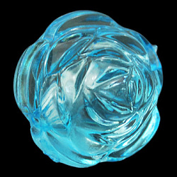 Transparent Acrylic Beads, Flower, Pale Turquoise, 13.4mm in diameter, 11.3mm thick, hole: 2mm, about 550pcs/500g(PL713Y-3)