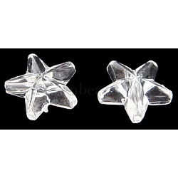 Transparent Acrylic Beads, Star, about 9~10mm in diameter, 4mm thick, hole: 1mm, about 3000pcs/500g(PL772)