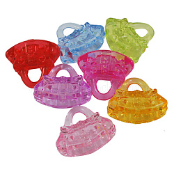 Transparent Acrylic Pendants, Bag, Mixed Color, 23mm long, 26mm wide, 11mm thick, hole: 8mm, about 234pcs/500g(PL933Y)