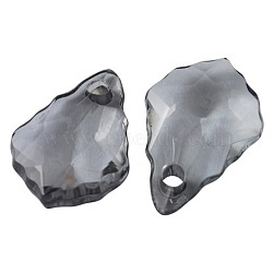 Transparent Acrylic Pendants, Faceted, teardrop, Gray, 16mm long, 11mm wide, 5mm thick, hole: 2mm, about 1270pcs/500g(PL987Y-6)