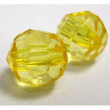 10mm Yellow Round Acrylic Beads