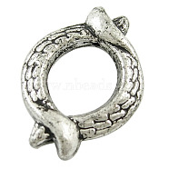 CCB Plastic Fish Bead Frames, Antique Silver Color, 27mm long, 20mm wide, 5mm thick, 6mm in inner diameter,  hole: 1.5mm, about 500pcs/500g(PLS035Y)