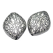 Antique Acrylic Beads,  Rhombus,  Antique Silver Plated,  about 20mm long,  15.5mm wide,  5mm thick,  hole: 1.5mm. about  550pcs/500g(PLS095Y)