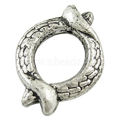 CCB Plastic Fish Bead Frames, Antique Silver Color, 27mm long, 20mm wide, 5mm thick, 6mm in inner diameter,  hole: 1.5mm, about 500pcs/500g(PLS035Y)