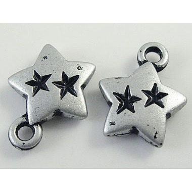25mm Silver Star Acrylic Pendants