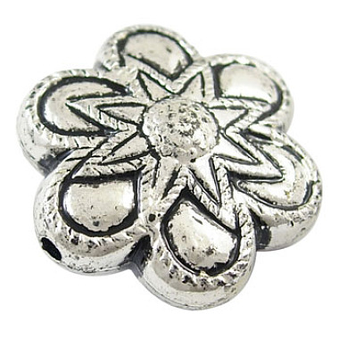 26mm Silver Flower Acrylic Beads