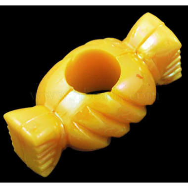 18mm Yellow Candy Acrylic Beads