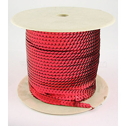 Paillette/Sequins Roll, Red, 5mm wide, 100yards/roll(PPW002-03)